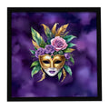 Mask Mardi Gras Framed Metal Print Bathroom, Kitchen, Office, Home Decor Wall Art Ready to Hang, Square, 8X8