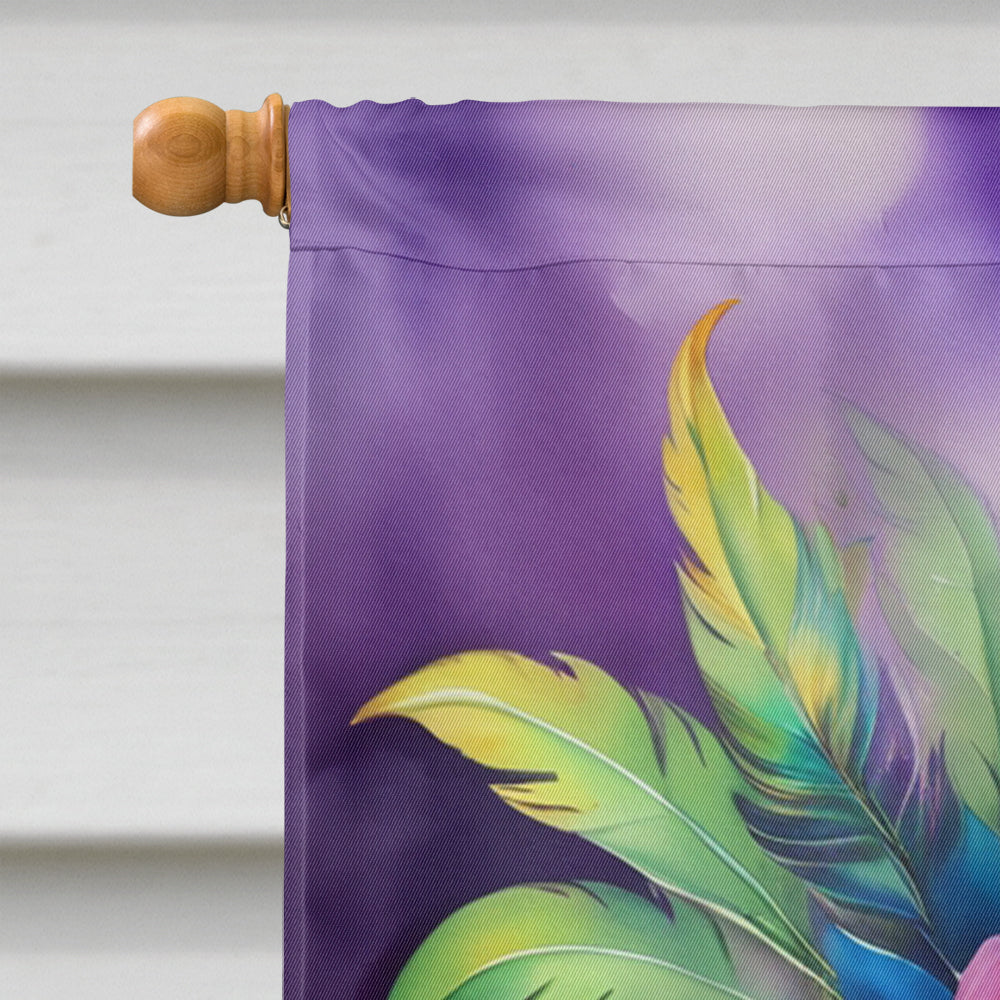 Mask Mardi Gras House Flag 28x40 Porch Sleeve Pole Decorative Outside Yard Banner Artwork Wall Hanging, Polyester