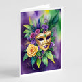 Mask Mardi Gras Greeting Cards Pack of 8 Blank Cards with Envelopes Whimsical A7 Size 5x7