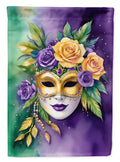 Mask Mardi Gras House Flag 28x40 Porch Sleeve Pole Decorative Outside Yard Banner Artwork Wall Hanging, Polyester