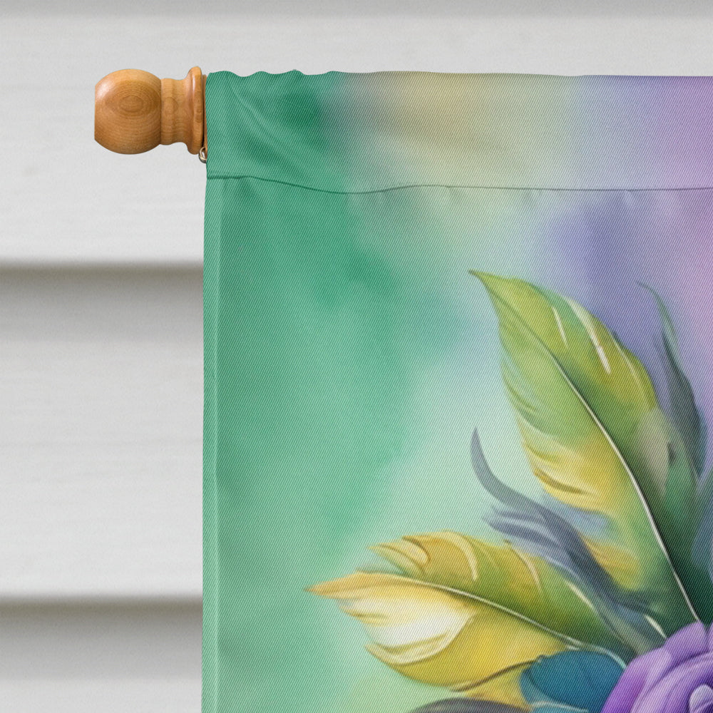 Mask Mardi Gras House Flag 28x40 Porch Sleeve Pole Decorative Outside Yard Banner Artwork Wall Hanging, Polyester