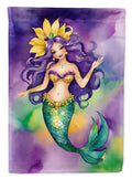 Mermaid Mardi Gras House Flag 28x40 Porch Sleeve Pole Decorative Outside Yard Banner Artwork Wall Hanging, Polyester