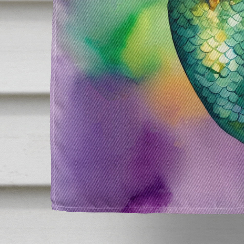 Mermaid Mardi Gras House Flag 28x40 Porch Sleeve Pole Decorative Outside Yard Banner Artwork Wall Hanging, Polyester