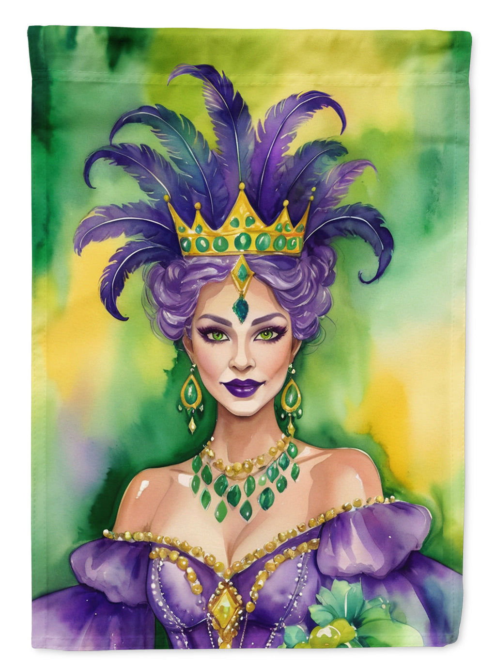 Queen of Mardi Gras Garden Flag Mailbox Decorative Yard Banner Outside Patio Artwork for Flower Beds, Garden Size, Multicolor