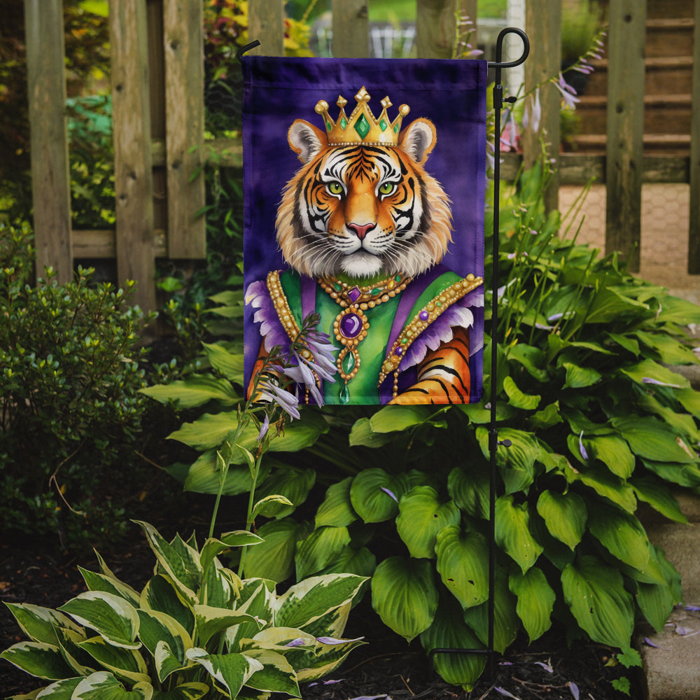 Tiger the King of Mardi Gras Garden Flag Mailbox Decorative Yard Banner Outside Patio Artwork for Flower Beds, Garden Size, Multicolor