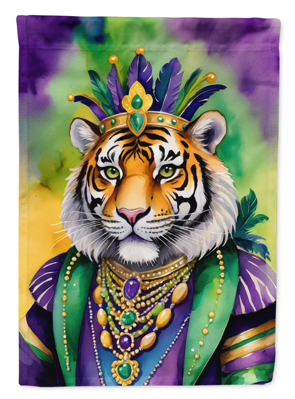 Tiger the King of Mardi Gras Garden Flag Mailbox Decorative Yard Banner Outside Patio Artwork for Flower Beds, Garden Size, Multicolor