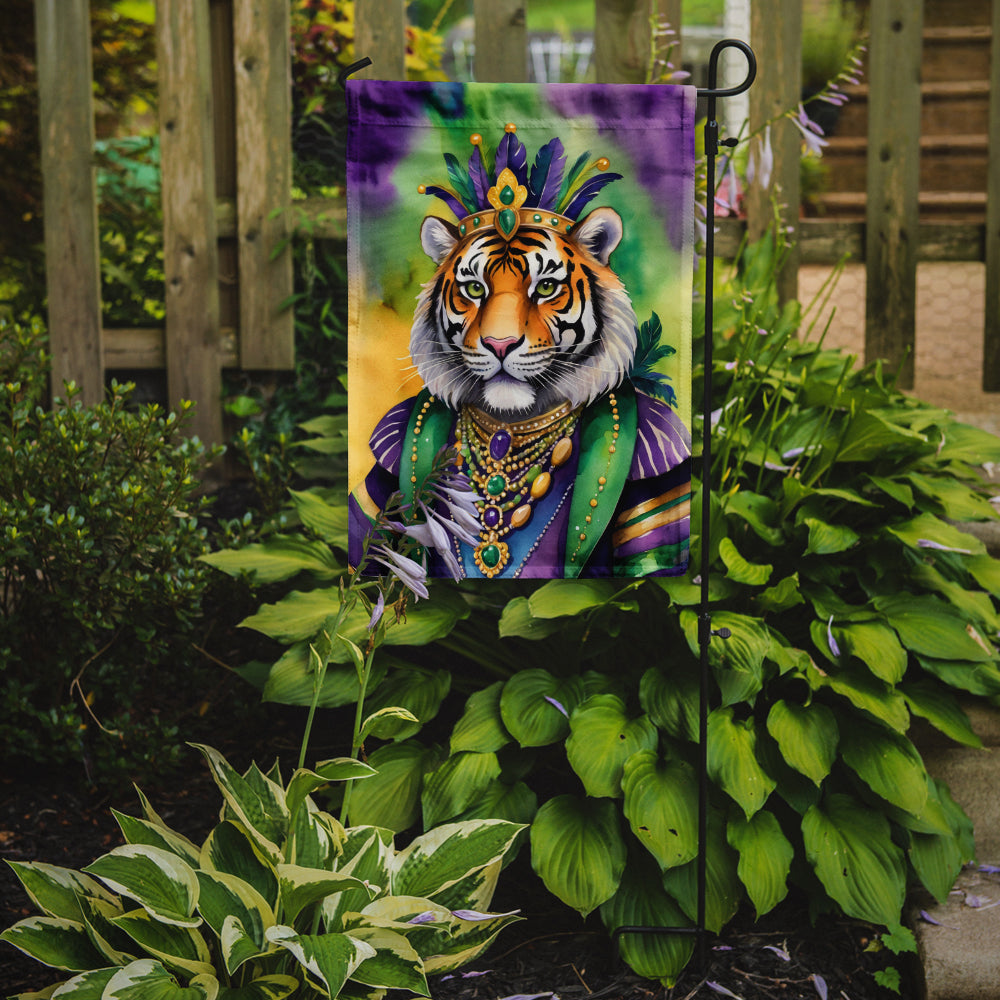 Tiger the King of Mardi Gras Garden Flag Mailbox Decorative Yard Banner Outside Patio Artwork for Flower Beds, Garden Size, Multicolor