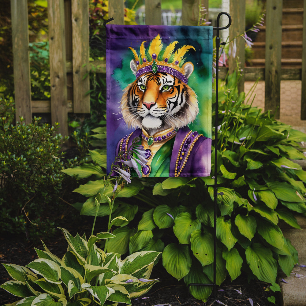 Tiger the King of Mardi Gras Garden Flag Mailbox Decorative Yard Banner Outside Patio Artwork for Flower Beds, Garden Size, Multicolor