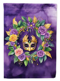 Wreath Mardi Gras House Flag 28x40 Porch Sleeve Pole Decorative Outside Yard Banner Artwork Wall Hanging, Polyester