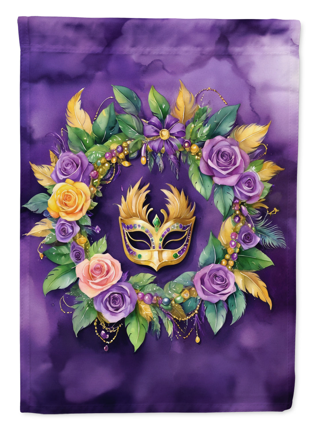Wreath Mardi Gras Garden Flag Mailbox Decorative Yard Banner Outside Patio Artwork for Flower Beds, Garden Size, Multicolor