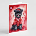Affenpinscher My Valentine Greeting Cards Pack of 8 Blank Cards with Envelopes Whimsical A7 Size 5x7