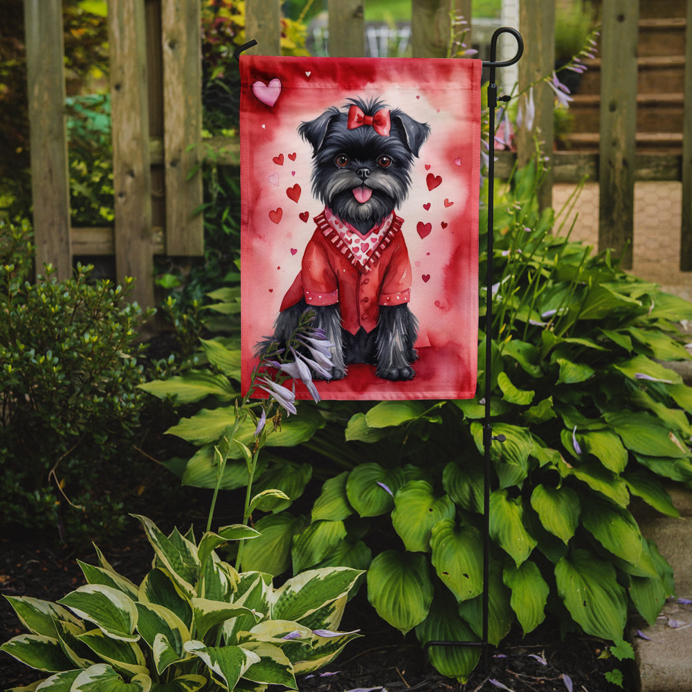 Affenpinscher My Valentine Garden Flag Mailbox Decorative Yard Banner Outside Patio Artwork for Flower Beds, Garden Size, Multicolor