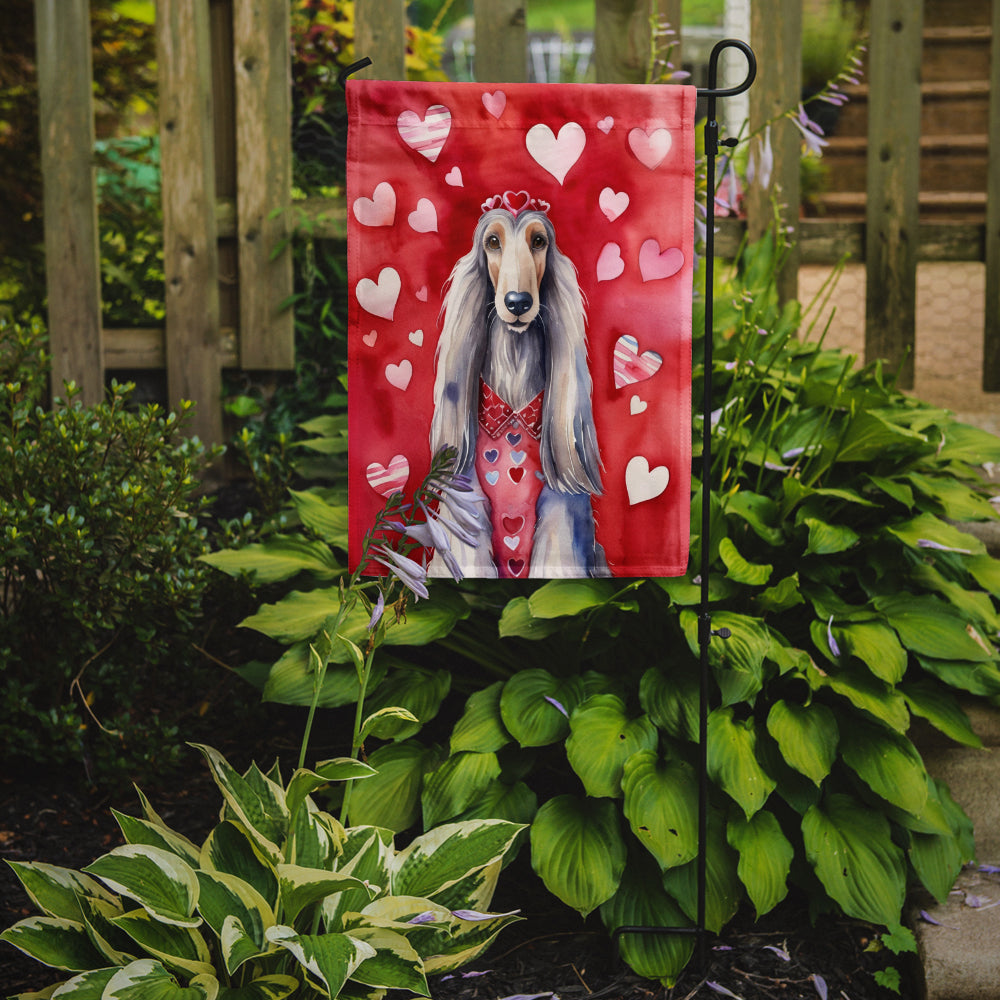 Afghan Hound My Valentine Garden Flag Mailbox Decorative Yard Banner Outside Patio Artwork for Flower Beds, Garden Size, Multicolor