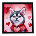 Alaskan Klee Kai My Valentine Framed Metal Print Bathroom, Kitchen, Office, Home Decor Wall Art Ready to Hang, Square, 8X8