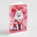 American Eskimo My Valentine Greeting Cards Pack of 8 Blank Cards with Envelopes Whimsical A7 Size 5x7