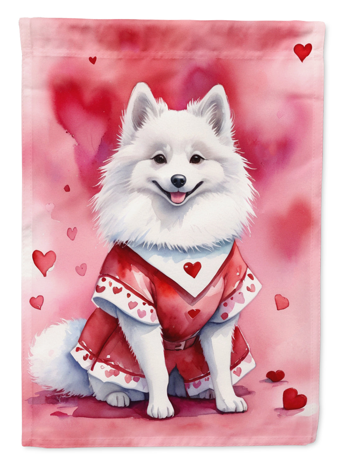 American Eskimo My Valentine Garden Flag Mailbox Decorative Yard Banner Outside Patio Artwork for Flower Beds, Garden Size, Multicolor