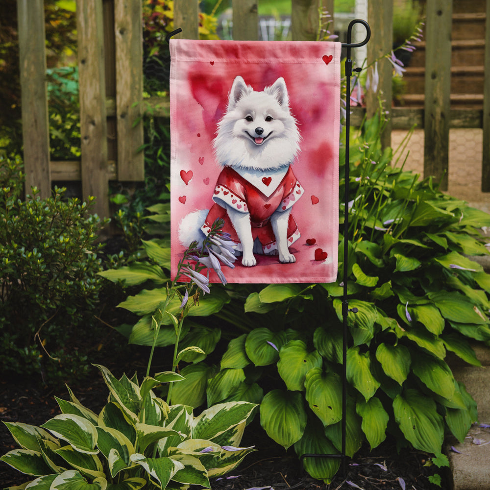 American Eskimo My Valentine Garden Flag Mailbox Decorative Yard Banner Outside Patio Artwork for Flower Beds, Garden Size, Multicolor