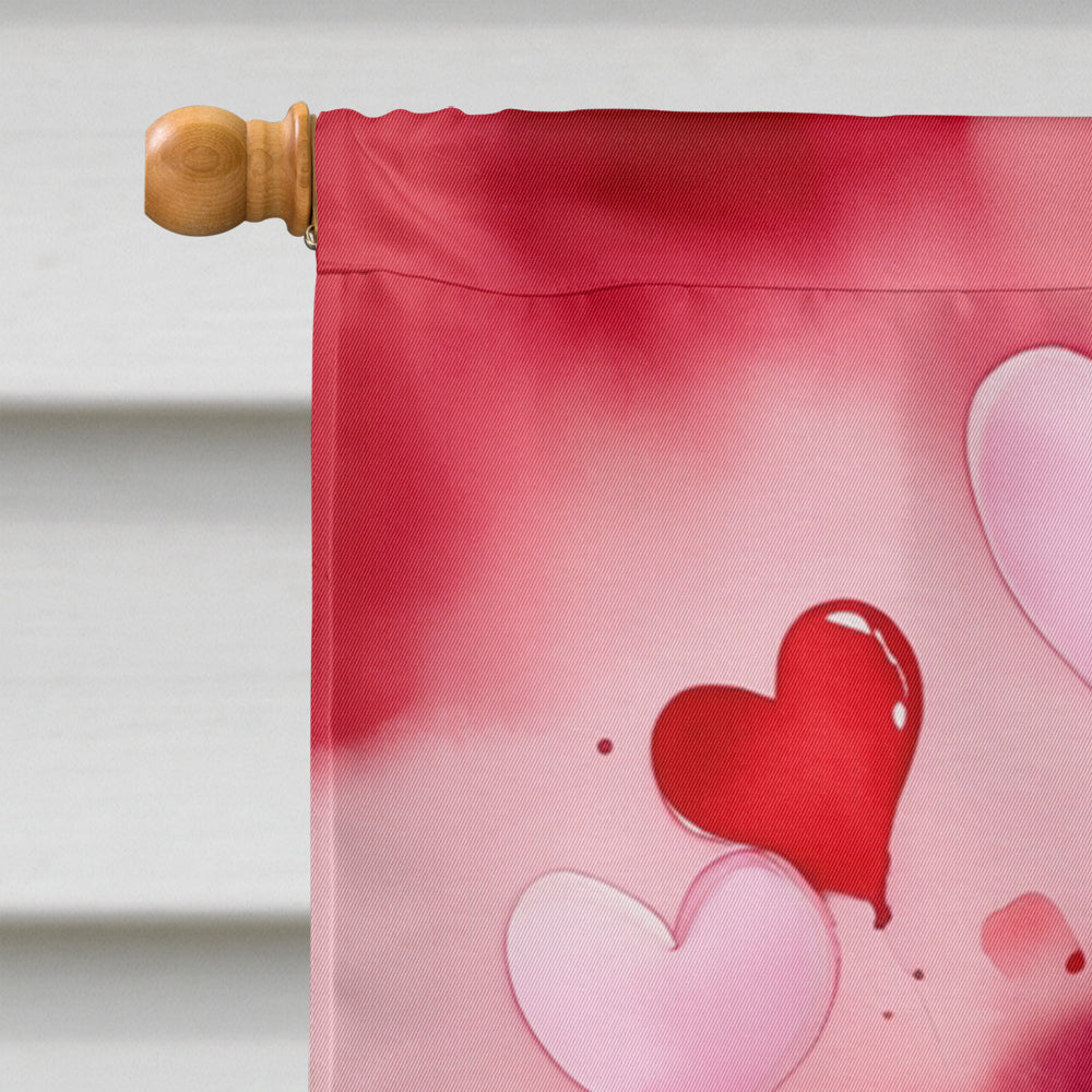American Foxhound My Valentine House Flag 28x40 Porch Sleeve Pole Decorative Outside Yard Banner Artwork Wall Hanging, Polyester