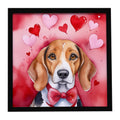 American Foxhound My Valentine Framed Metal Print Bathroom, Kitchen, Office, Home Decor Wall Art Ready to Hang, Square, 8X8