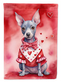 American Hairless Terrier My Valentine Garden Flag Mailbox Decorative Yard Banner Outside Patio Artwork for Flower Beds, Garden Size, Multicolor