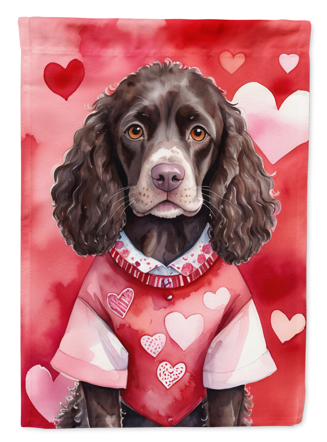 American Water Spaniel My Valentine Garden Flag Mailbox Decorative Yard Banner Outside Patio Artwork for Flower Beds, Garden Size, Multicolor