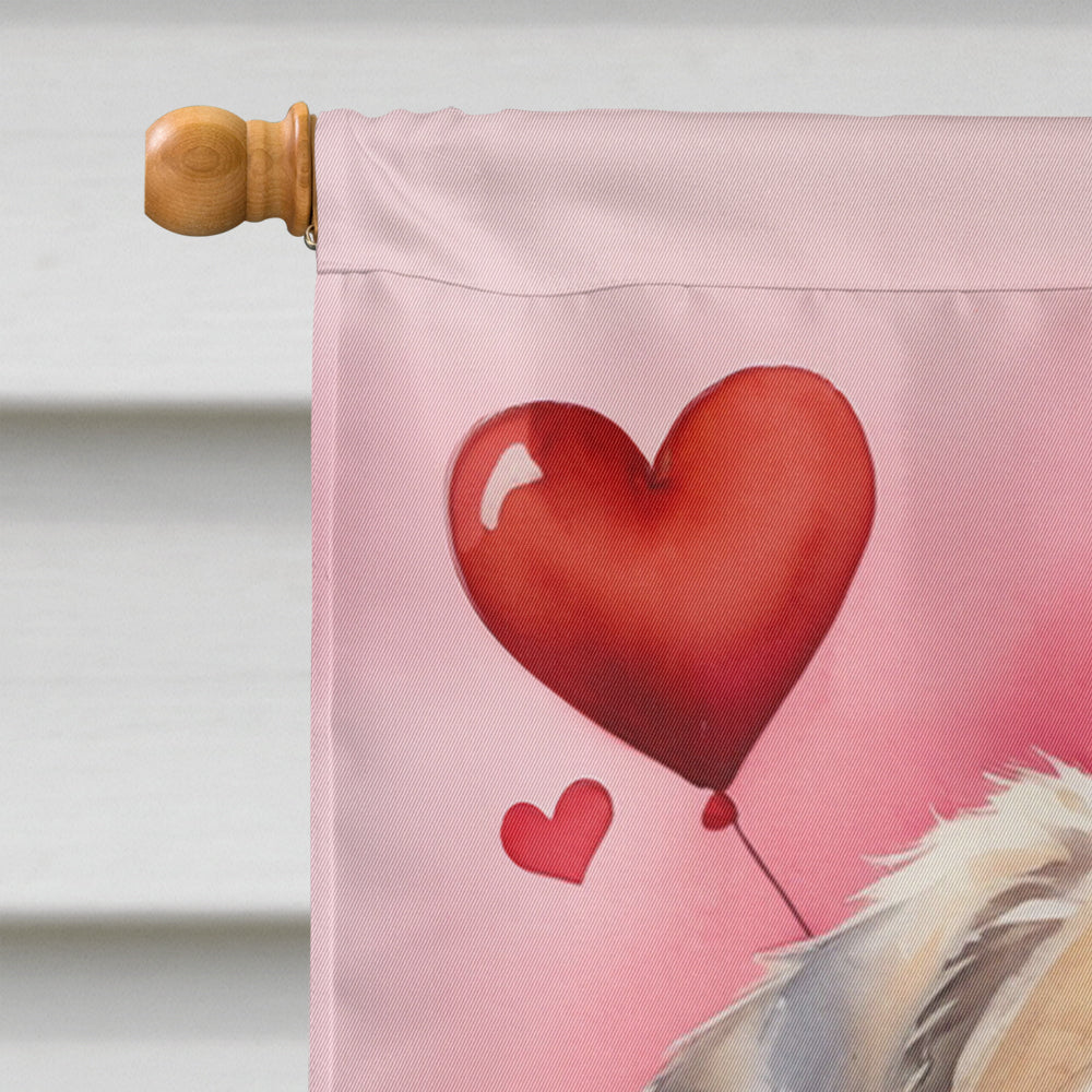 Anatolian Shepherd Dog My Valentine House Flag 28x40 Porch Sleeve Pole Decorative Outside Yard Banner Artwork Wall Hanging, Polyester