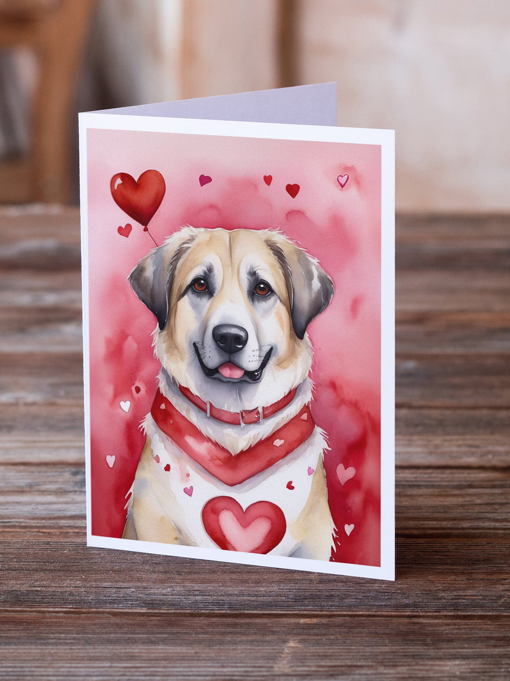Anatolian Shepherd Dog My Valentine Greeting Cards Pack of 8 Blank Cards with Envelopes Whimsical A7 Size 5x7