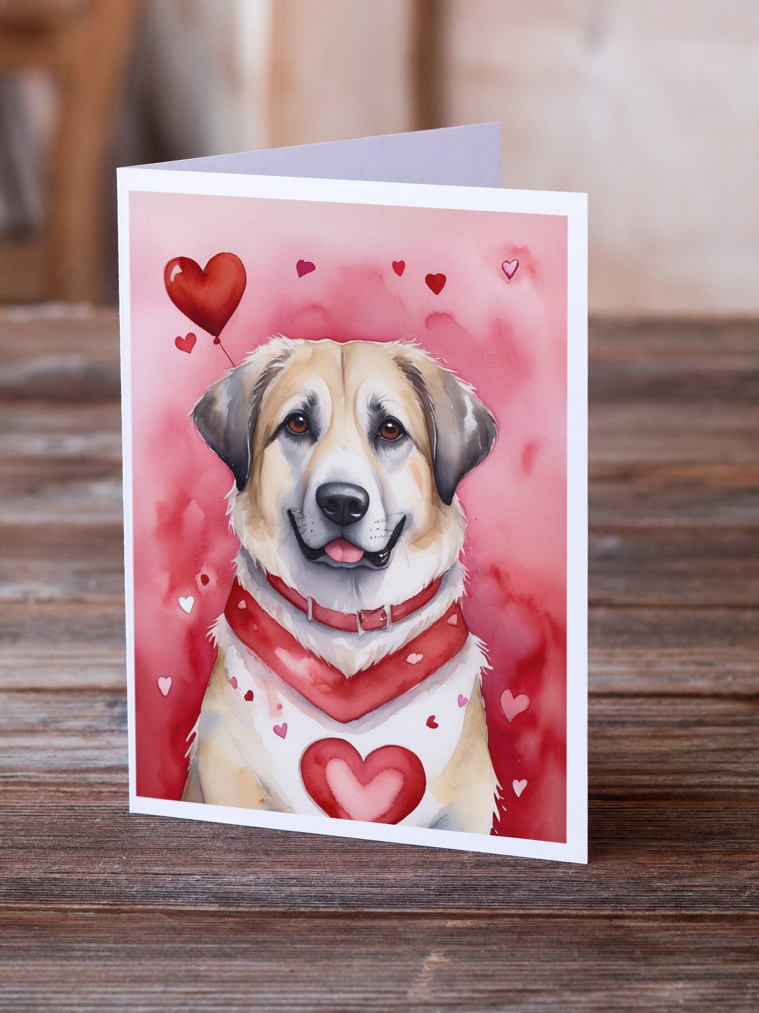 Anatolian Shepherd Dog My Valentine Greeting Cards Pack of 8 Blank Cards with Envelopes Whimsical A7 Size 5x7