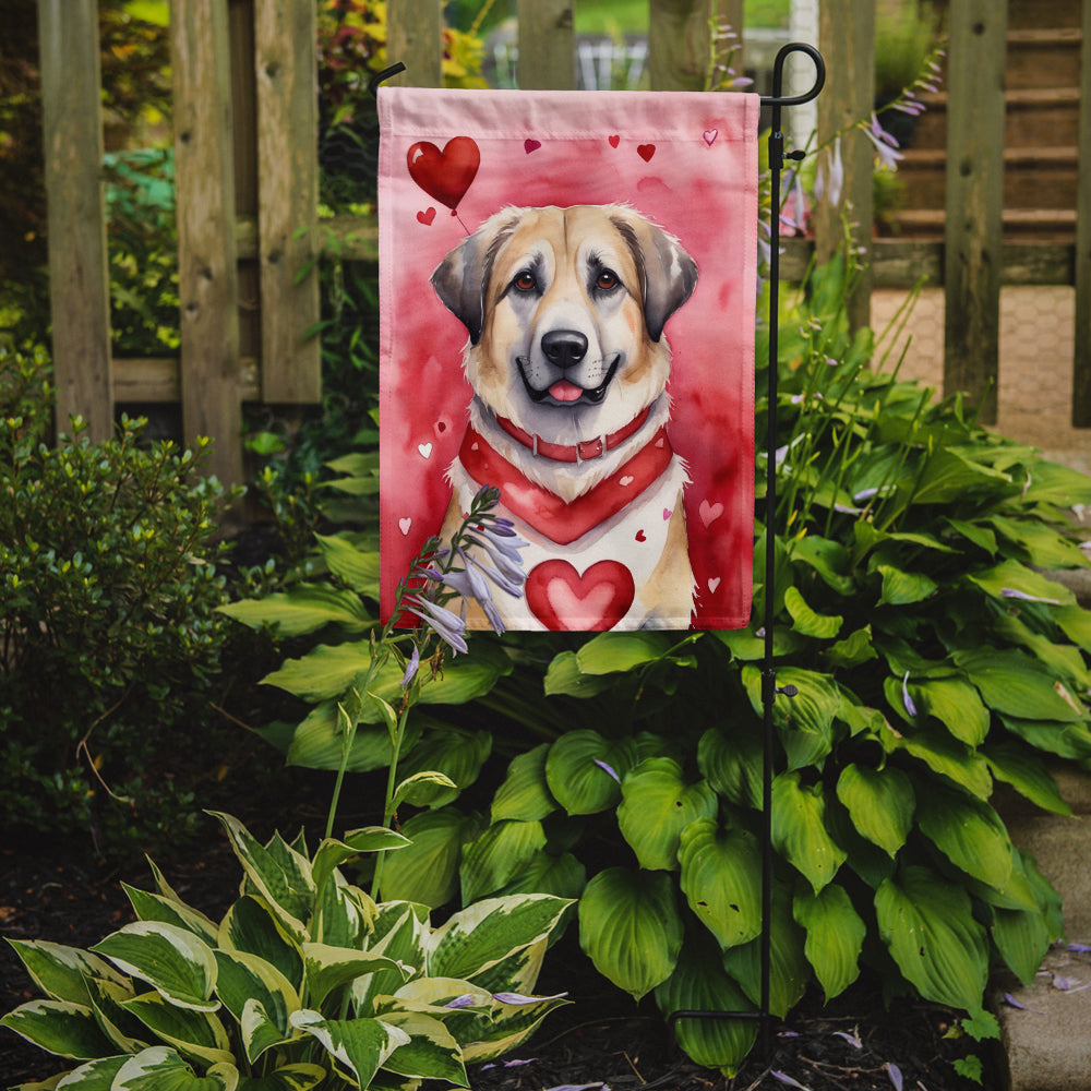 Anatolian Shepherd Dog My Valentine Garden Flag Mailbox Decorative Yard Banner Outside Patio Artwork for Flower Beds, Garden Size, Multicolor