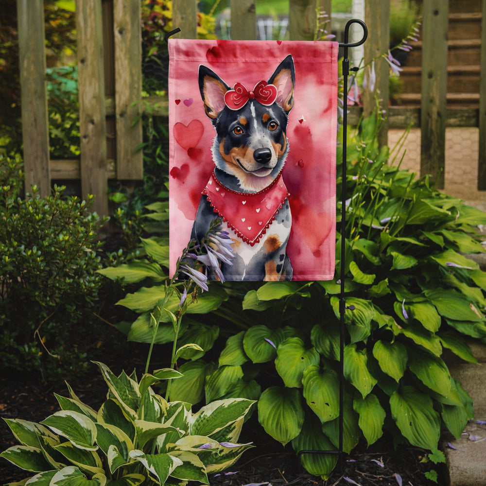 Australian Cattle Dog My Valentine Garden Flag Mailbox Decorative Yard Banner Outside Patio Artwork for Flower Beds, Garden Size, Multicolor