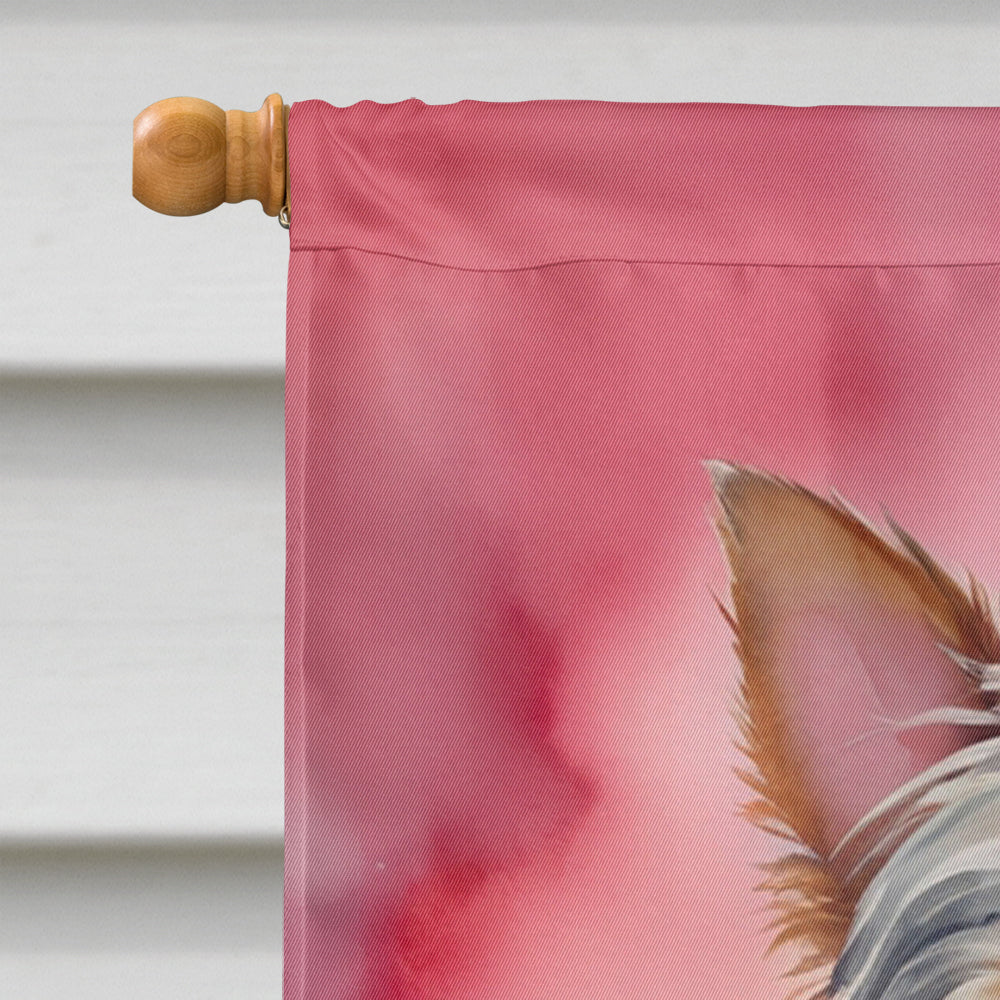 Australian Terrier My Valentine House Flag 28x40 Porch Sleeve Pole Decorative Outside Yard Banner Artwork Wall Hanging, Polyester