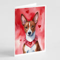 Basenji My Valentine Greeting Cards Pack of 8 Blank Cards with Envelopes Whimsical A7 Size 5x7