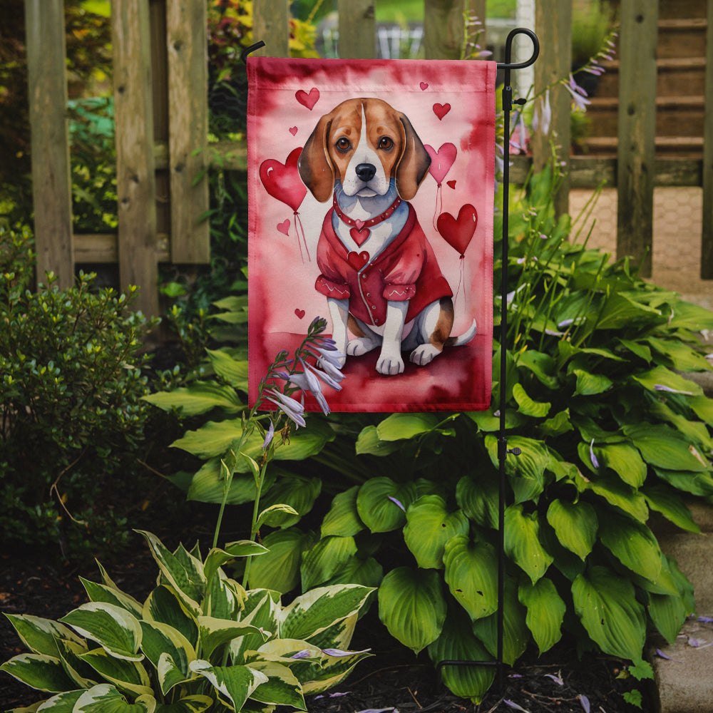 Beagle My Valentine Garden Flag Mailbox Decorative Yard Banner Outside Patio Artwork for Flower Beds, Garden Size, Multicolor