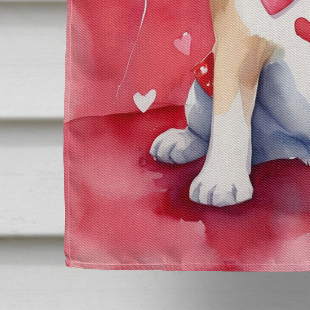 Beagle My Valentine House Flag 28x40 Porch Sleeve Pole Decorative Outside Yard Banner Artwork Wall Hanging, Polyester