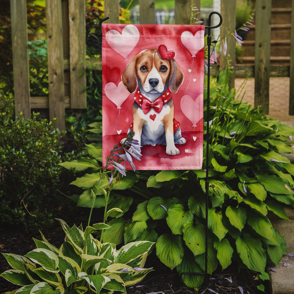 Beagle My Valentine Garden Flag Mailbox Decorative Yard Banner Outside Patio Artwork for Flower Beds, Garden Size, Multicolor