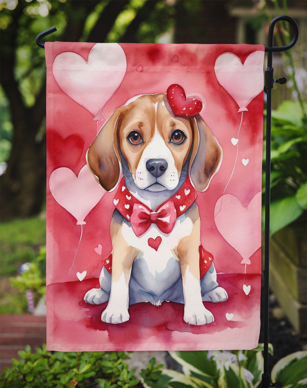 Beagle My Valentine Garden Flag Mailbox Decorative Yard Banner Outside Patio Artwork for Flower Beds, Garden Size, Multicolor