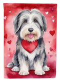 Bearded Collie My Valentine Garden Flag Mailbox Decorative Yard Banner Outside Patio Artwork for Flower Beds, Garden Size, Multicolor