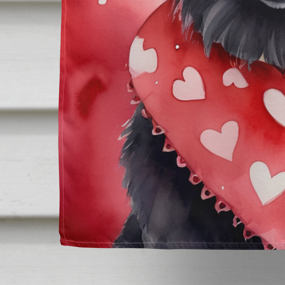 Belgian Sheepdog My Valentine House Flag 28x40 Porch Sleeve Pole Decorative Outside Yard Banner Artwork Wall Hanging, Polyester