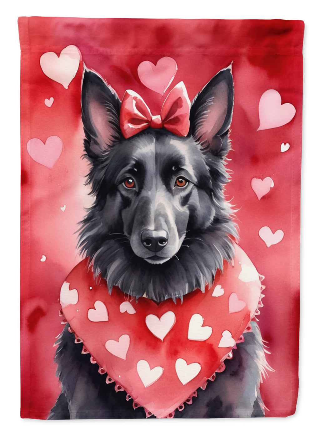 Belgian Sheepdog My Valentine Garden Flag Mailbox Decorative Yard Banner Outside Patio Artwork for Flower Beds, Garden Size, Multicolor