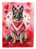 Belgian Tervuren My Valentine House Flag 28x40 Porch Sleeve Pole Decorative Outside Yard Banner Artwork Wall Hanging, Polyester