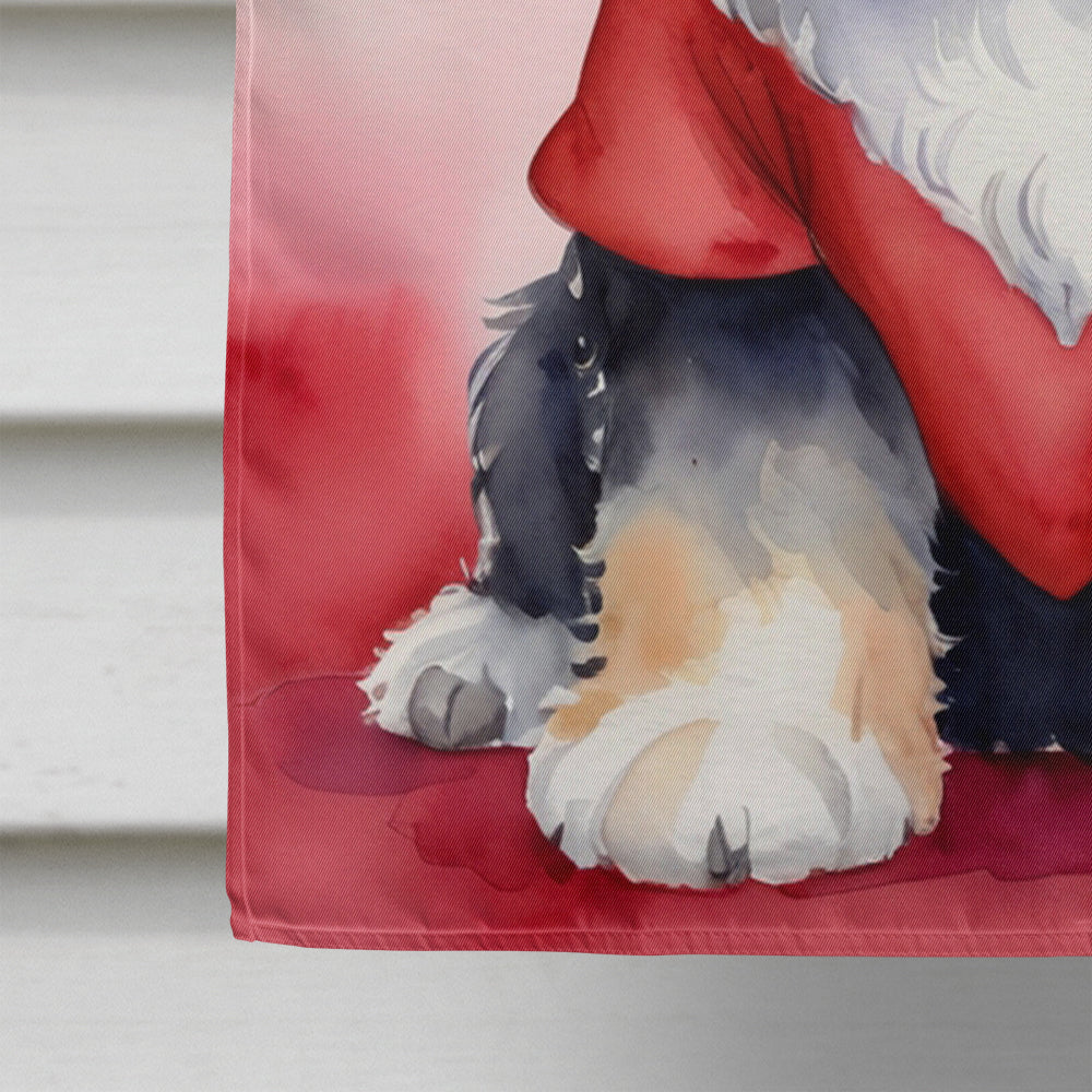 Bernedoodle My Valentine House Flag 28x40 Porch Sleeve Pole Decorative Outside Yard Banner Artwork Wall Hanging, Polyester