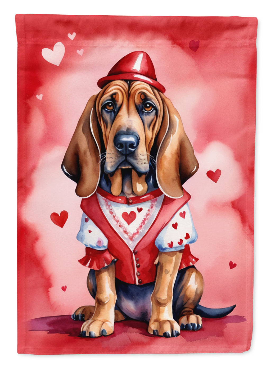 Bloodhound My Valentine Garden Flag Mailbox Decorative Yard Banner Outside Patio Artwork for Flower Beds, Garden Size, Multicolor