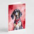 Bluetick Coonhound My Valentine Greeting Cards Pack of 8 Blank Cards with Envelopes Whimsical A7 Size 5x7