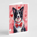 Border Collie My Valentine Greeting Cards Pack of 8 Blank Cards with Envelopes Whimsical A7 Size 5x7