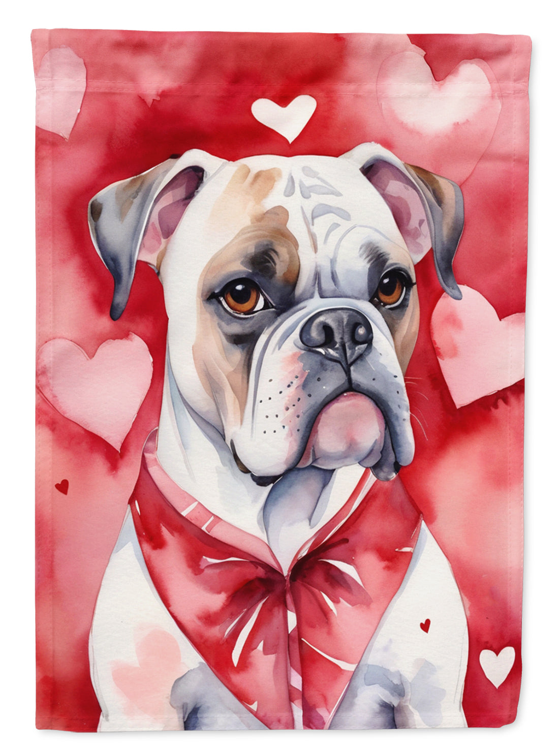 Boxer My Valentine House Flag 28x40 Porch Sleeve Pole Decorative Outside Yard Banner Artwork Wall Hanging, Polyester