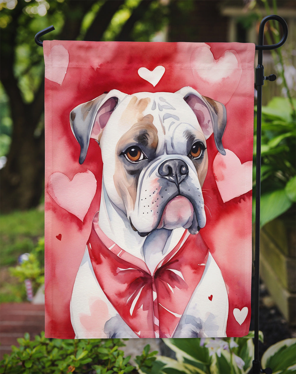 Boxer My Valentine Garden Flag Mailbox Decorative Yard Banner Outside Patio Artwork for Flower Beds, Garden Size, Multicolor