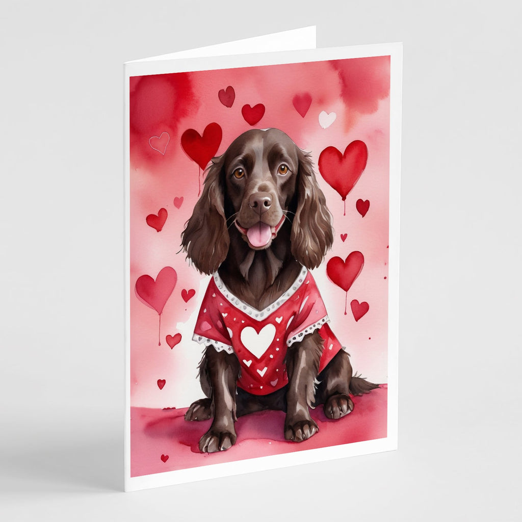 Boykin Spaniel My Valentine Greeting Cards Pack of 8 Blank Cards with Envelopes Whimsical A7 Size 5x7