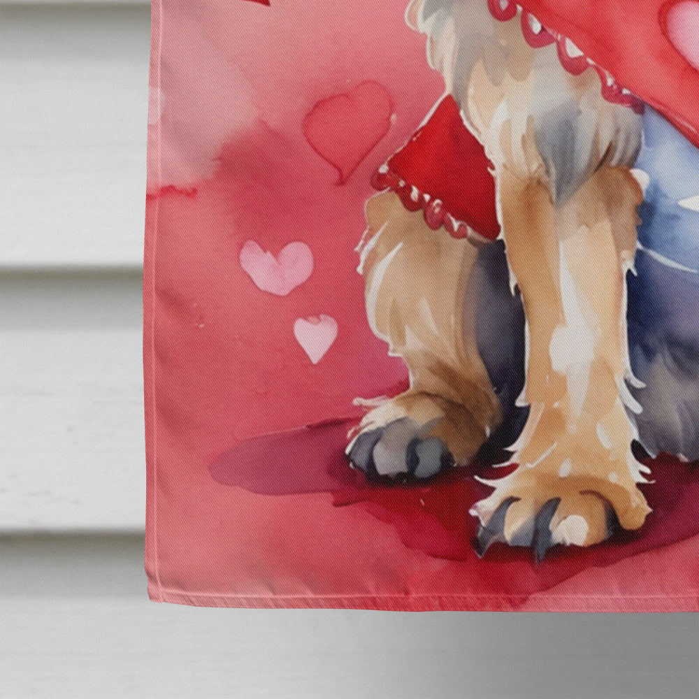 Brussels Griffon My Valentine House Flag 28x40 Porch Sleeve Pole Decorative Outside Yard Banner Artwork Wall Hanging, Polyester