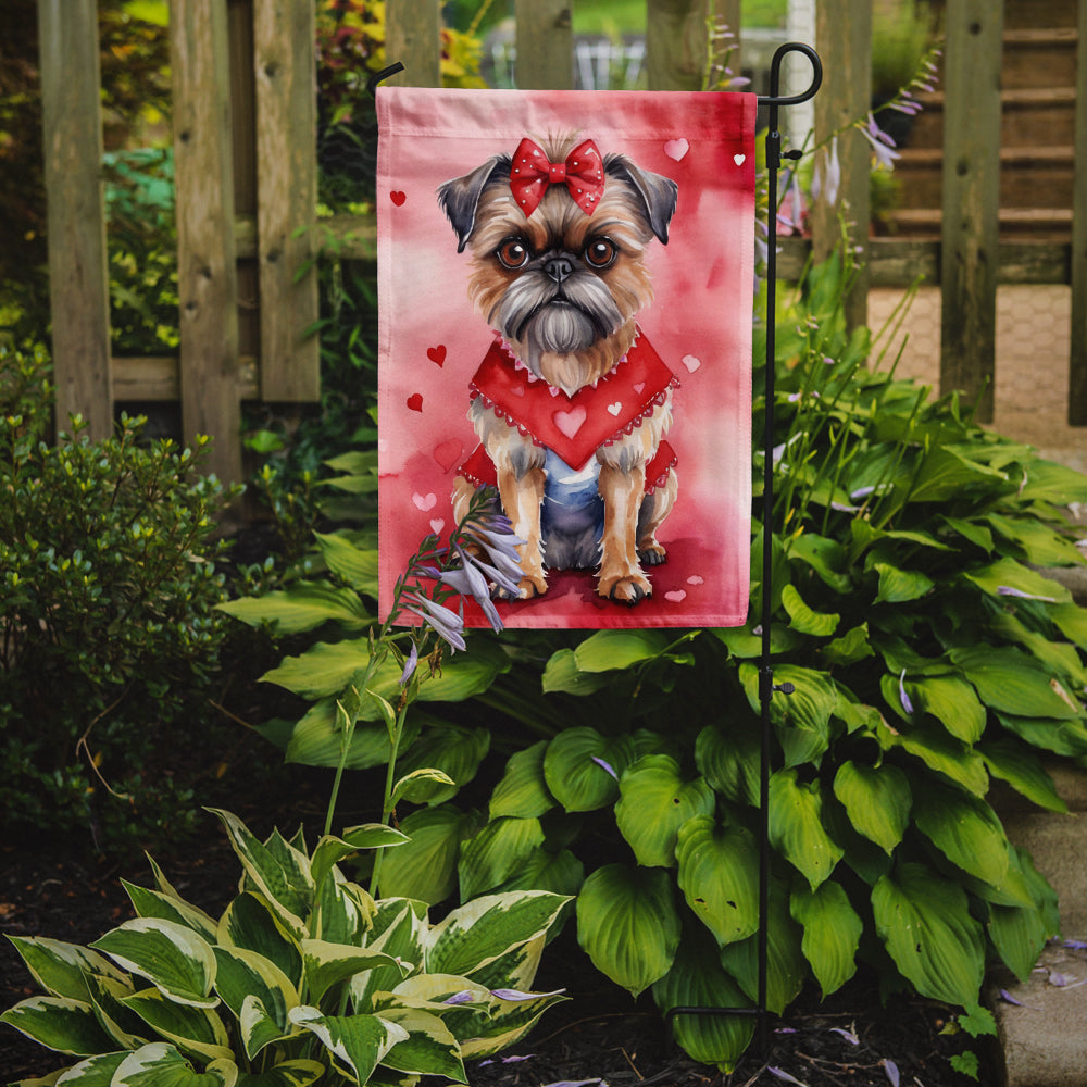 Brussels Griffon My Valentine Garden Flag Mailbox Decorative Yard Banner Outside Patio Artwork for Flower Beds, Garden Size, Multicolor