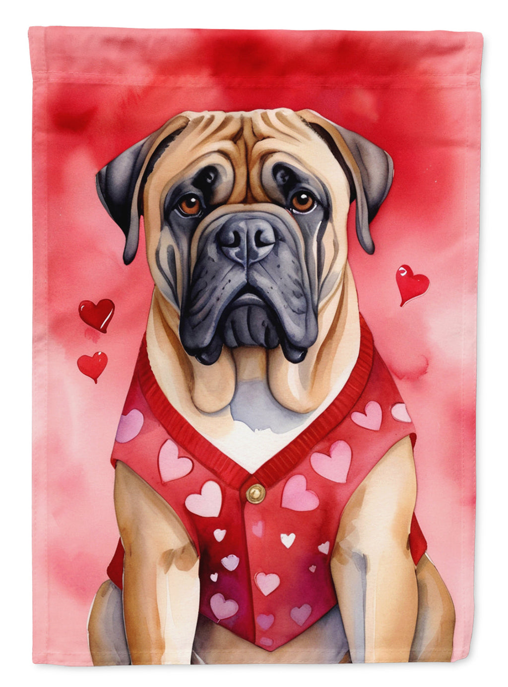 Bullmastiff My Valentine Garden Flag Mailbox Decorative Yard Banner Outside Patio Artwork for Flower Beds, Garden Size, Multicolor
